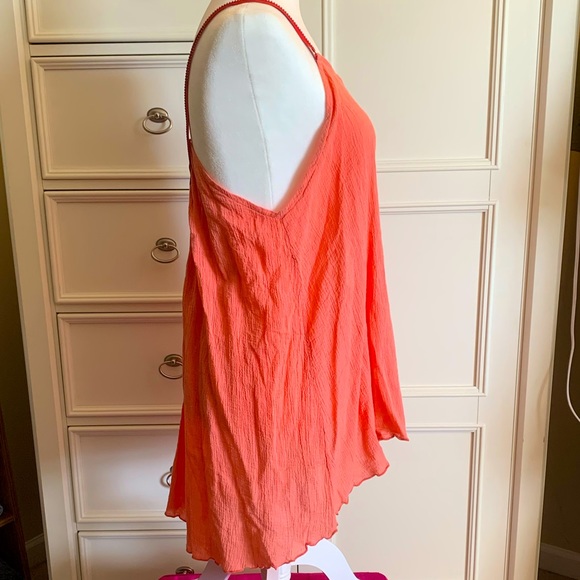 Flowy Fun Coral & Red Zipper Top ⛵️🏜🏵 - Picture 2 of 3